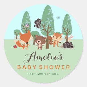 Stickers Baby shower Sweodland Woodland Friends