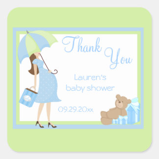 Stickers Baby shower Teddy Bear Blue Shopper