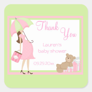 Stickers Baby shower Teddy Bear Pink