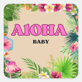 Stickers Baby shower tropical.