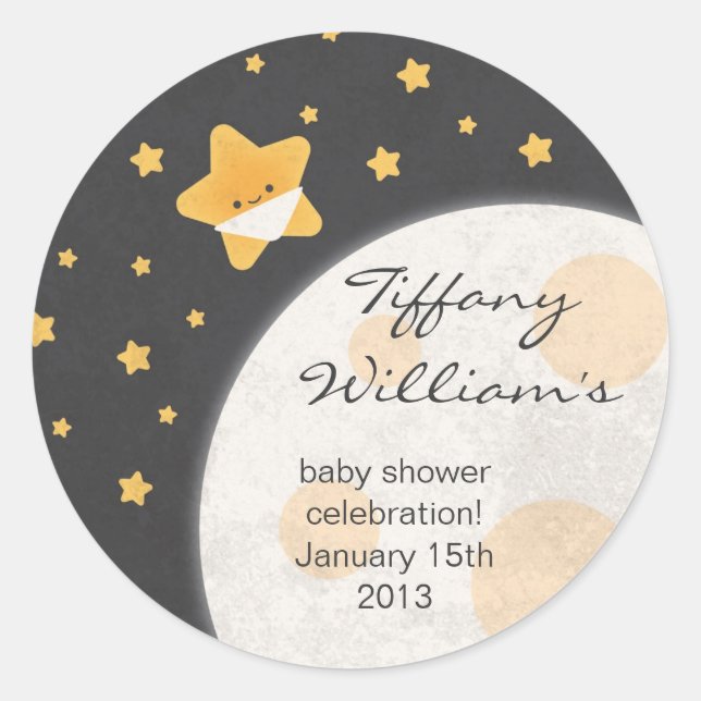 Stickers Baby shower Twinkle Little Star (Devant)
