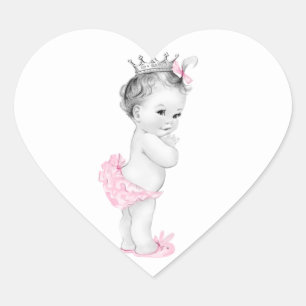 Stickers Baby shower vintage rose princesse