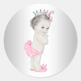 Stickers Baby shower vintage rose princesse