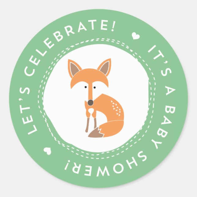 Stickers Baby shower Woodland Fox (Devant)