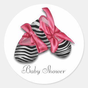 Stickers Baby shower Zèbre rose