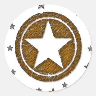 Stickers Badge Western Star Brown fissuré