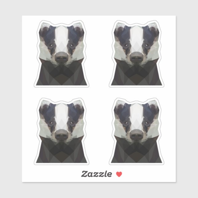 stickers badger géométrique mignon (Feuille)