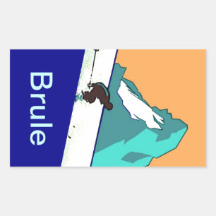Stickers Bagages Vintage voyage Brule Mtns Ski