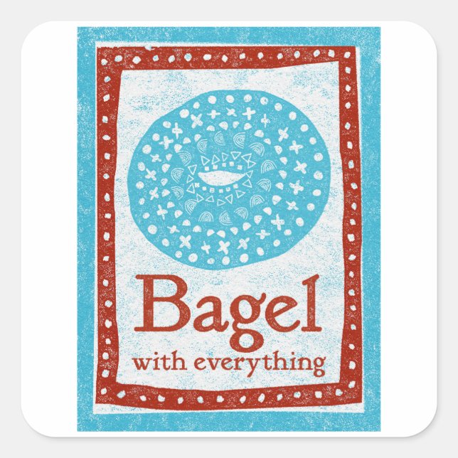 Stickers Bagel - Fun Blue Red Food (Devant)