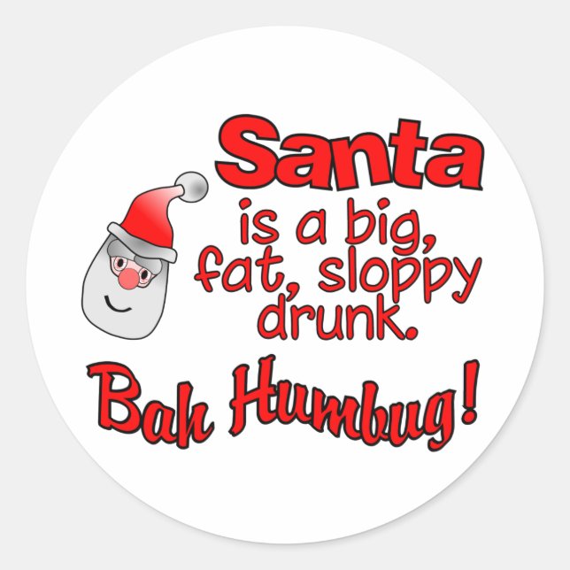 stickers BAH HUMBUG Père Noël. (Devant)