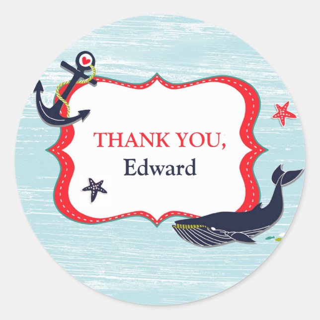 Stickers baleine Merci Ancre (Devant)