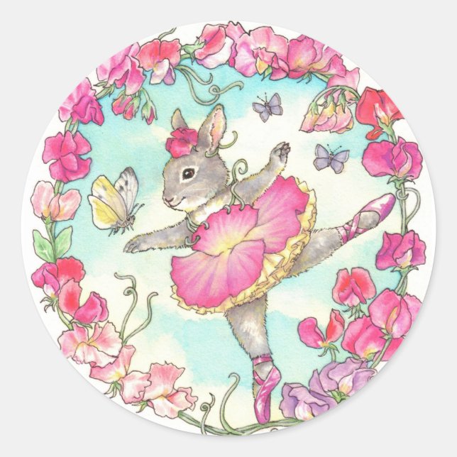 Stickers Ballerina Bunny Pois doux (Devant)