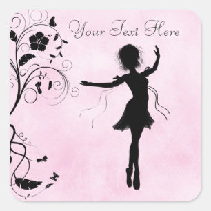 Stickers Ballerina et Fleurs personnalisés