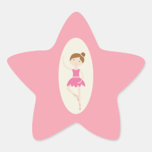 Stickers Ballerina rose 1 étoile