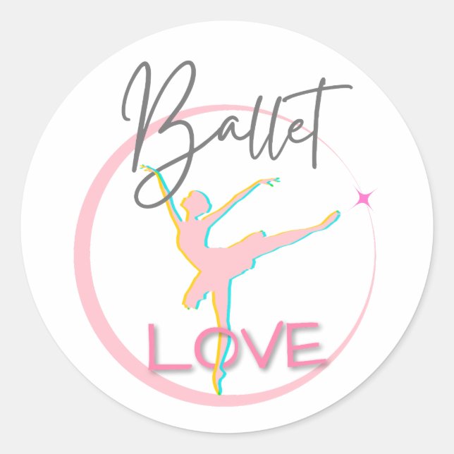 Stickers Ballet Love et Étiquette (Devant)