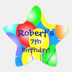 Stickers Ballons d'anniversaire colorés