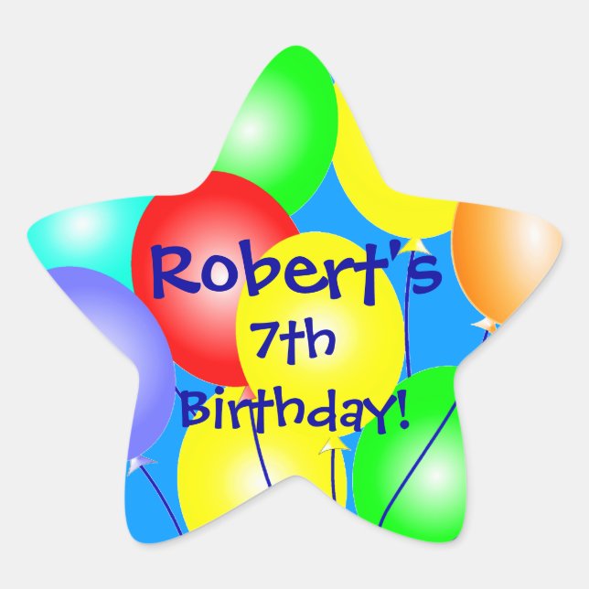 Stickers Ballons d'anniversaire colorés (Devant)