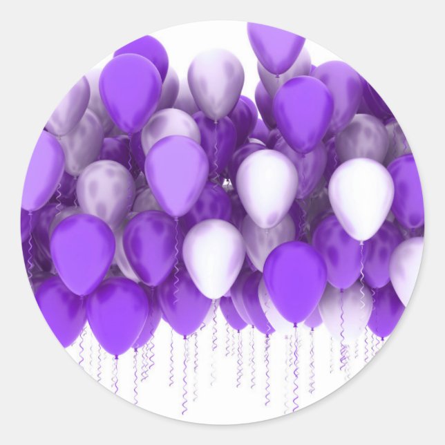 Stickers Ballons violets et joints d'enveloppe (Devant)