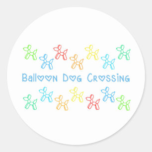 Stickers Balloon Dog Crossing (en blanc)
