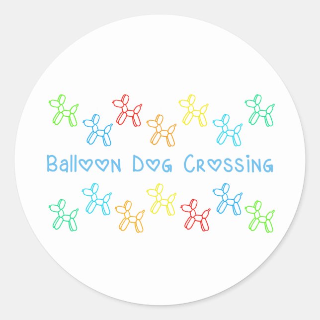 Stickers Balloon Dog Crossing (en blanc) (Devant)