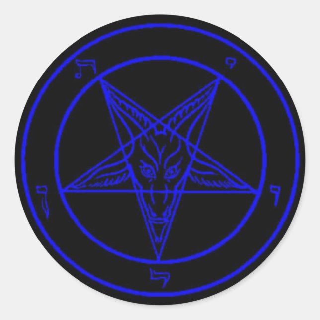 Stickers Baphomet Bleu Noir/Bleu Foncé (Devant)