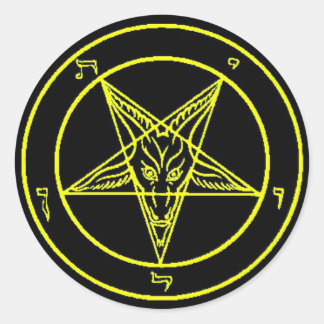 Stickers Baphomet noir/jaune