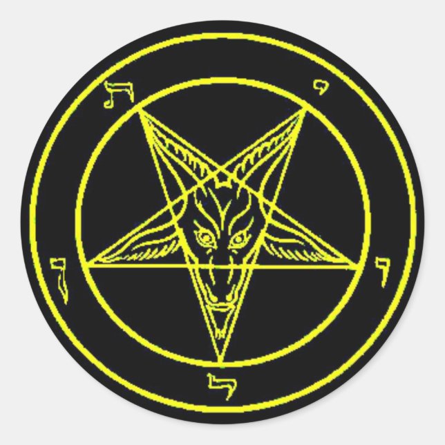 Stickers Baphomet noir/jaune (Devant)