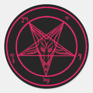 Stickers Baphomet noir/rose chaud