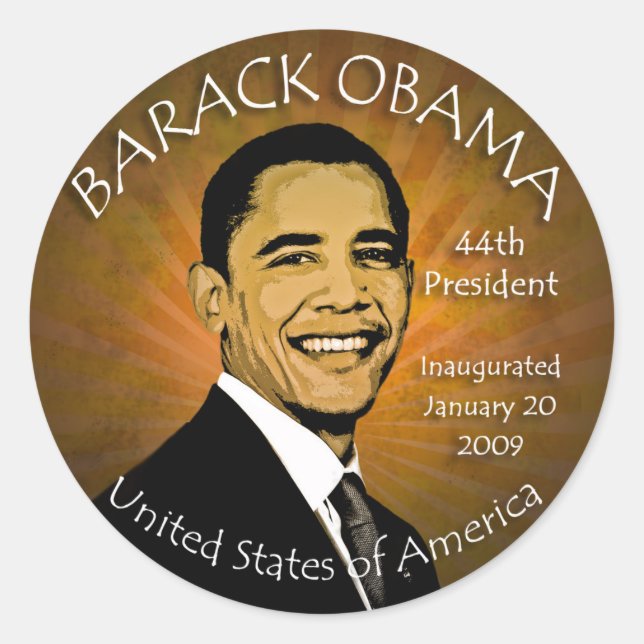 Stickers Barack Obama Grunge (Devant)