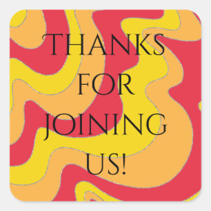 Stickers Bat mitzvah BM Bar Carré Glittery Waves