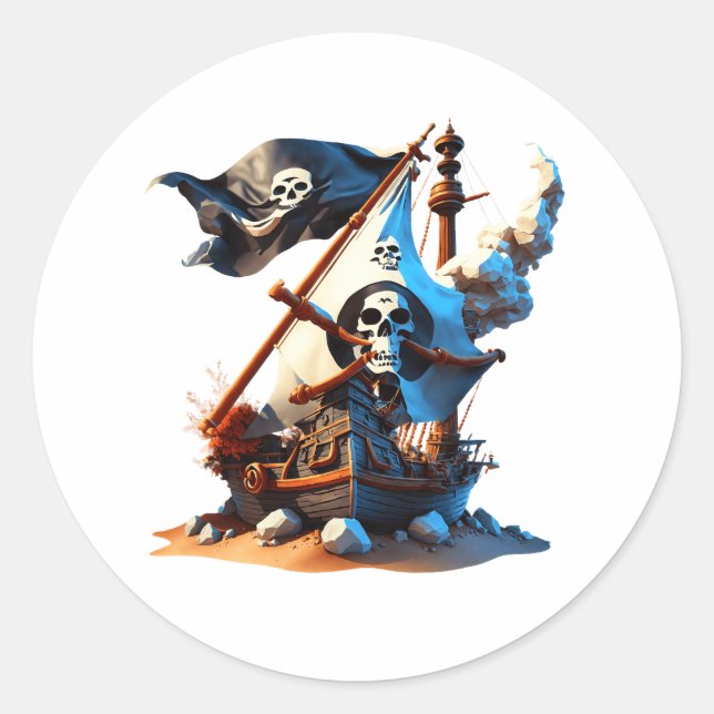Stickers Bateau Pirate ! (Devant)
