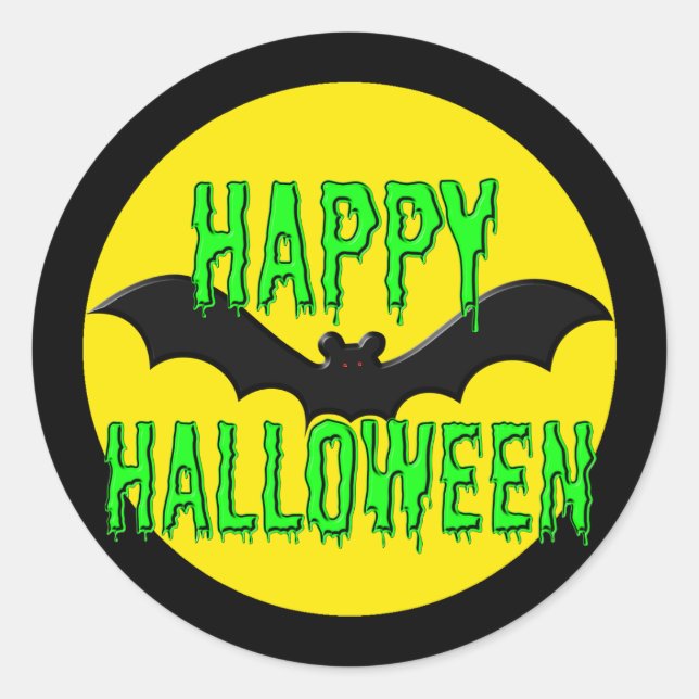 Stickers - "Batty" Halloween heureux (Devant)