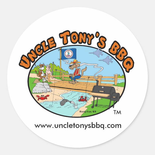 Stickers BBQ de l'oncle Tony (logo de dessin) (Devant)