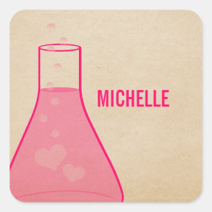 Stickers Beaker Whimsical, Rose