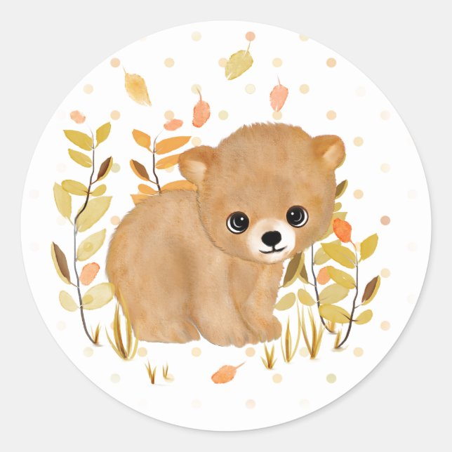 Stickers Bear Cub Woodland (Devant)