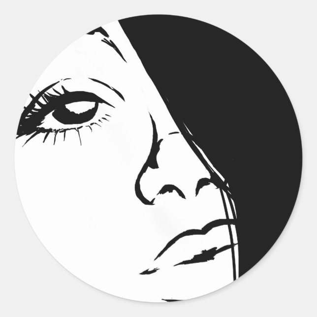 Stickers beauté fille de dessin (Devant)