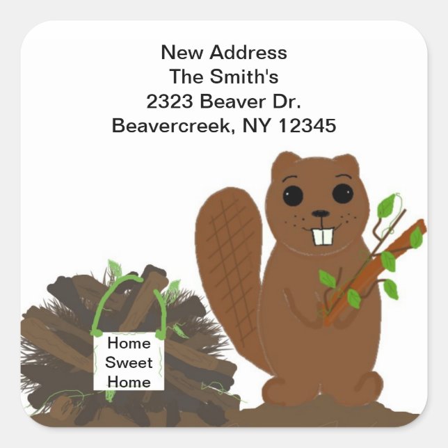 Stickers Beaver avec barrage Nouvelle adresse (Devant)