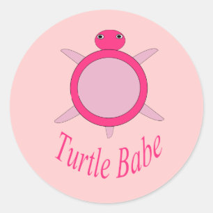 Stickers Bébé Tortue Rose mignonne