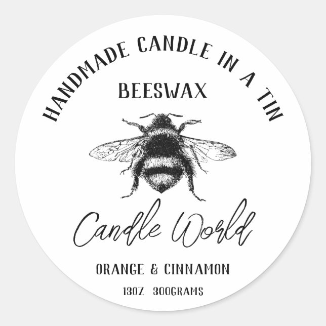 Stickers - Beeswax Candle Monde (Devant)