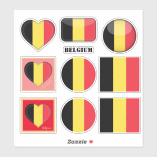 stickers Belgique & Drapeau belge, Coeur /sports