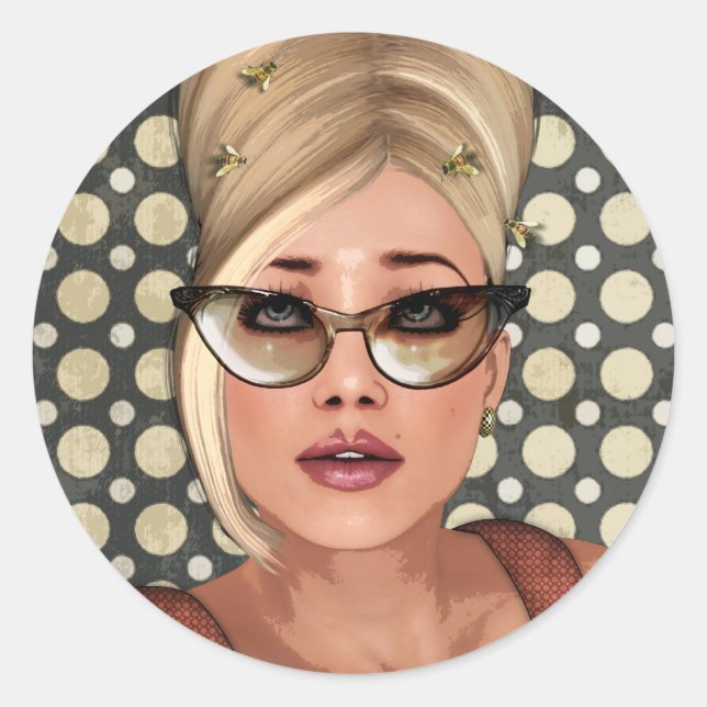 Stickers Belinda Beehive Retro Chic (Devant)