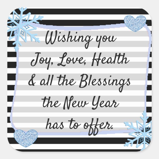 Stickers Bénédiction de Noël noir et bleu (Devant)