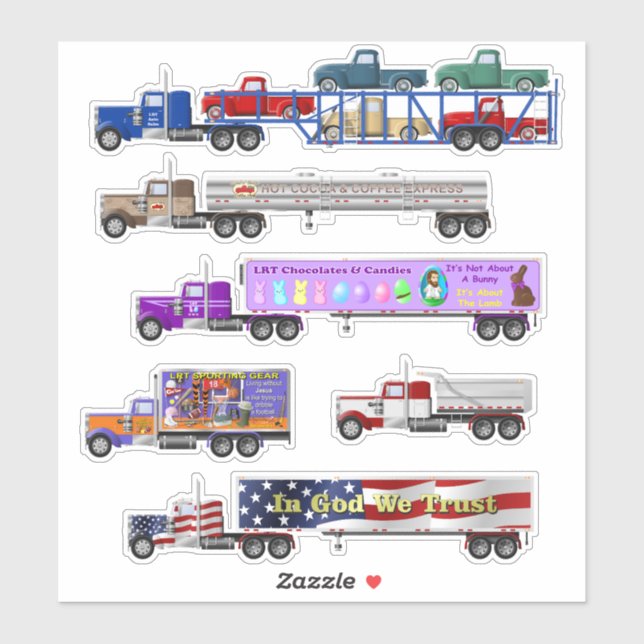 Stickers Big Rig et Little Red Truck (Feuille)