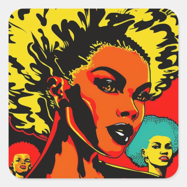 Stickers Black American Pop Art (Devant)