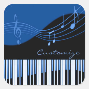 Stickers Black & Blue Music Melody