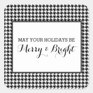 Stickers Black Houndstooth Holiday