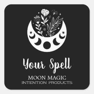 Stickers Black Jar Fleurs Lune