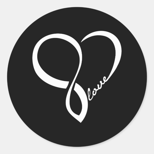 Stickers Black Love Heart Wedt Wedding (Devant)