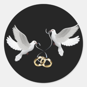 Stickers Black Round Doses mariages