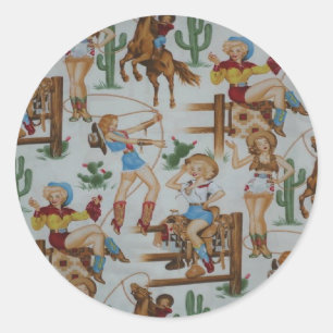 Stickers blancs Rodeo Cowgirls